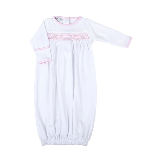 New Beginnings Pink Smocked Gathered Gown