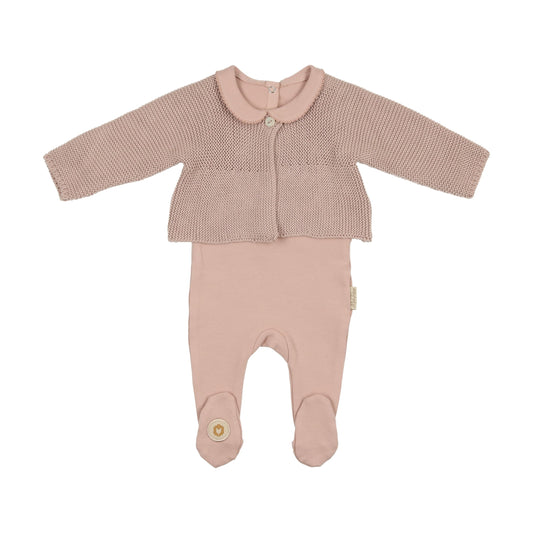 Collared Coordinate Cardigan Footie