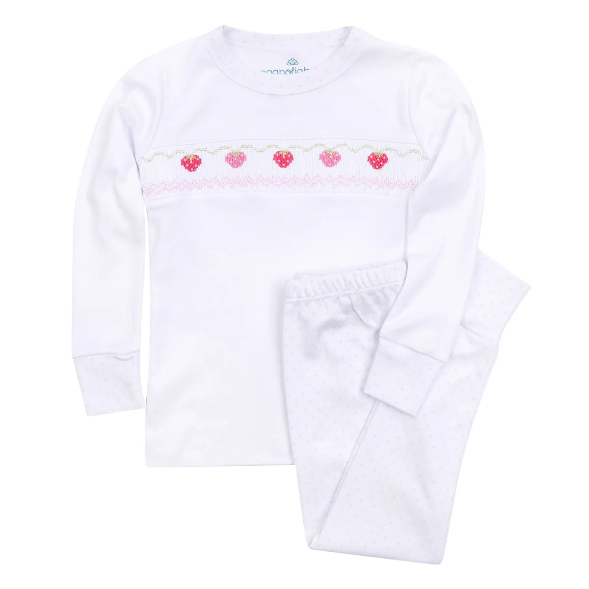 Strawberry Patch Smocked Long Pajamas