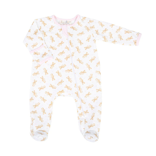 Teddy Printed Zipper Footie