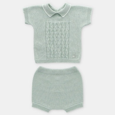 Sage Knit Shorts Set
