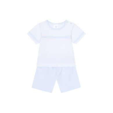 Seersucker lounge shorts set