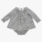 Blue floral dress and bloomer set