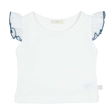 Navy Frill Trim top & Shorts