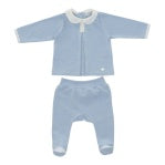 Blue Peter Pan collared footie set