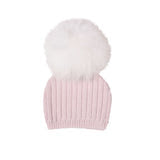 Girls Lilac Knitted Pom-Pom Hat