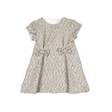 CLEMENTINE Perla | Grey Jacquard Dress with Bow