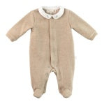 Tommys Taupe Velour Footie