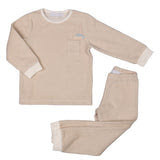 LINO | Beige Embossed Velour Pyjamas