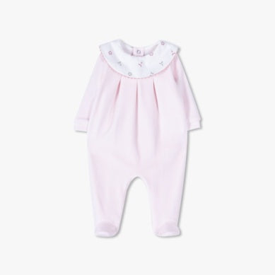 Flower Collar Footie (Velour)
