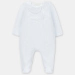 Marie Pink Velour Lace Footie