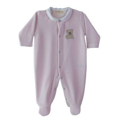 Velour Sweet Teddy footie