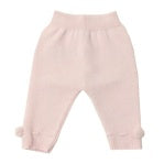 Pink knit pom pants