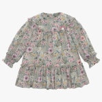 Long sleeve olive floral dress