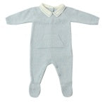 Ice blue knit footie