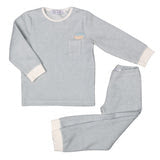 LINO | Boys Blue Embossed Velour Pyjamas