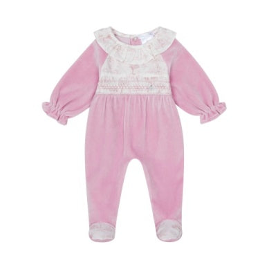 Delilah Ivory Velour Footie