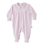 Velour padded collared footie