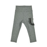 COLLY | Girls Grey Ribbed Cotton Jersey Leggings