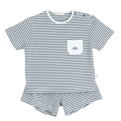 Navy boat lounge shorts set