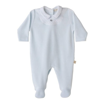 Velour padded collared footie