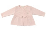 Pink pom knit cardigan
