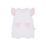 Girls Pink Gingham Pocket Bubble