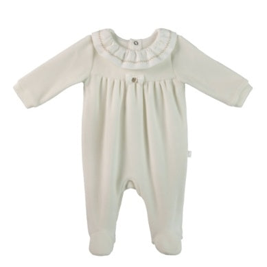 Kate Ivory Velour Footie