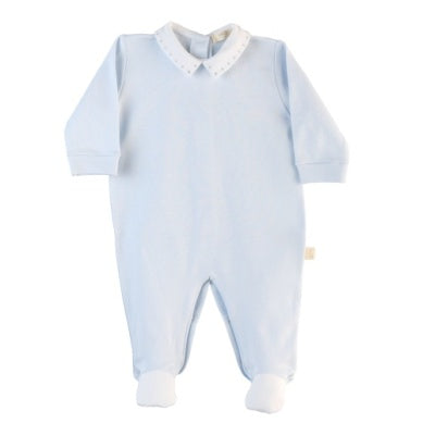 Cotton Footie W/ Piqué Collar