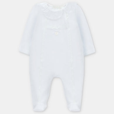 Giselle Velour Lace Footie