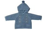 DK knit coat w/ pom hood