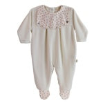 Velour Flower blossom bib footie