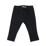 Navy velvet button leggings
