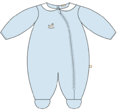 Rocking Horse Footie W/Zipper