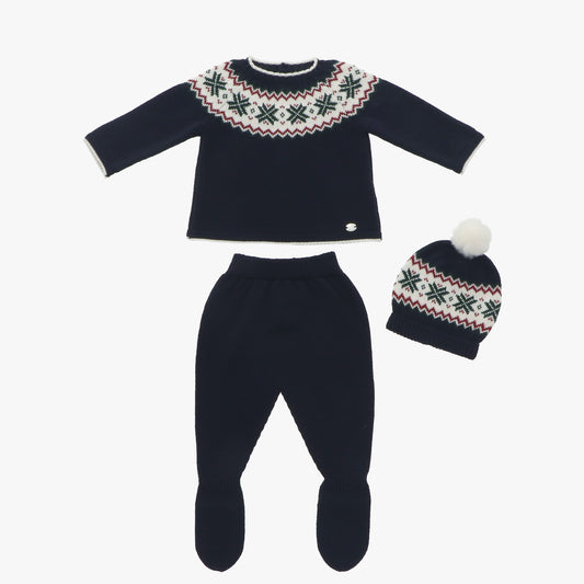 Blue winter knitted set