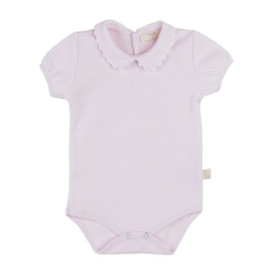 Scallop collar short sleeve onesie