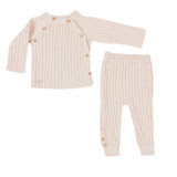 Baby Girls Pale Pink Knitted Trousers Set