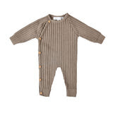 Boys Taupe Knit Jumpsuit