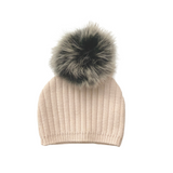Girls Pale Pink Knitted Pom-Pom Hat