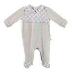 Grey plaid footie