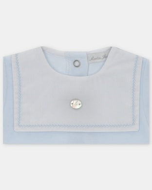 Blue skies velour footie