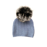 Boys Blue Knitted Pom-Pom Hat