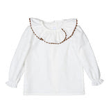 ERIS | White & Brown Cotton Blouse