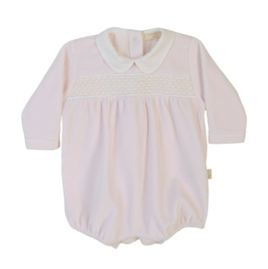 Marcella Velour Smocked Romper