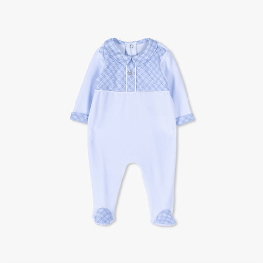 Plaid top footie (velour)