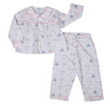 GAELLE | Girls White Cotton Magic Circus Print Pajamas