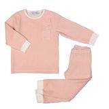 LINO | Girls Pink Embossed Velour Pyjamas