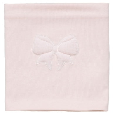 Peach pink bow receiving blanket