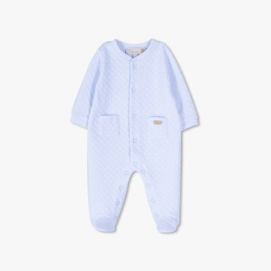 Blue quilted footie
