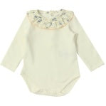 L/S floral collared onesie
